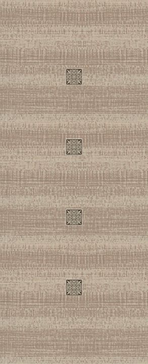 淺棕色木門表面的特寫，上面有像印章圖案