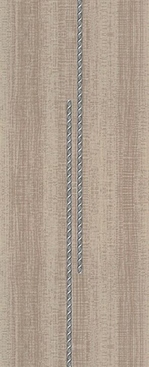 一扇上面有鏈條圖案的淺棕色木門特寫