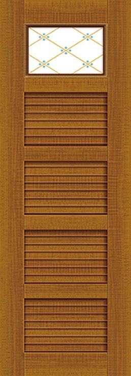 帶玻璃窗的木門的特寫