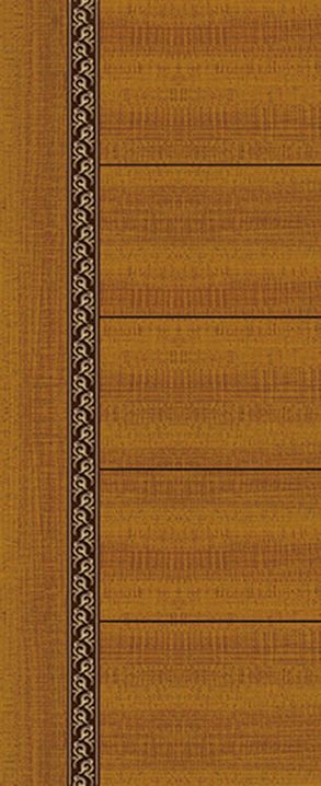 一扇帶有圖案的棕色木門特寫