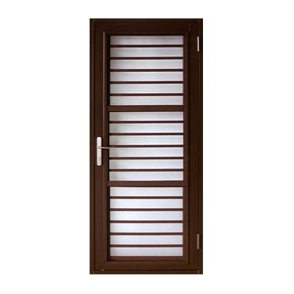 A close up of a door with a handle on a white background.