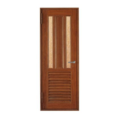 有把手的一扇木門在白色背景上