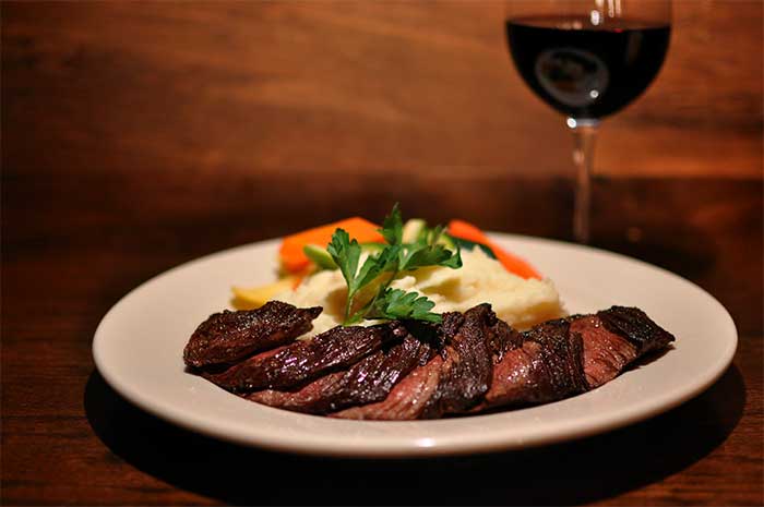 elk steak meal dinner plate