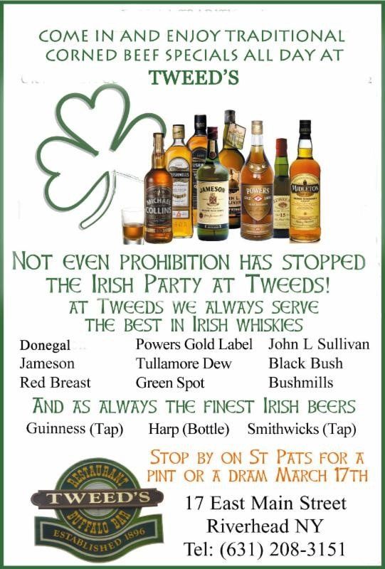 St Patrick's Day whiskey flyer