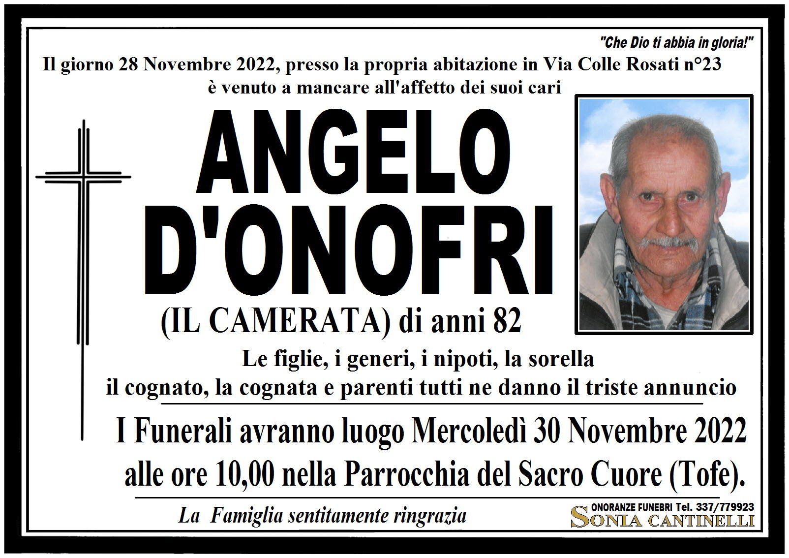 necrologio ANGELO D'ONOFRI
