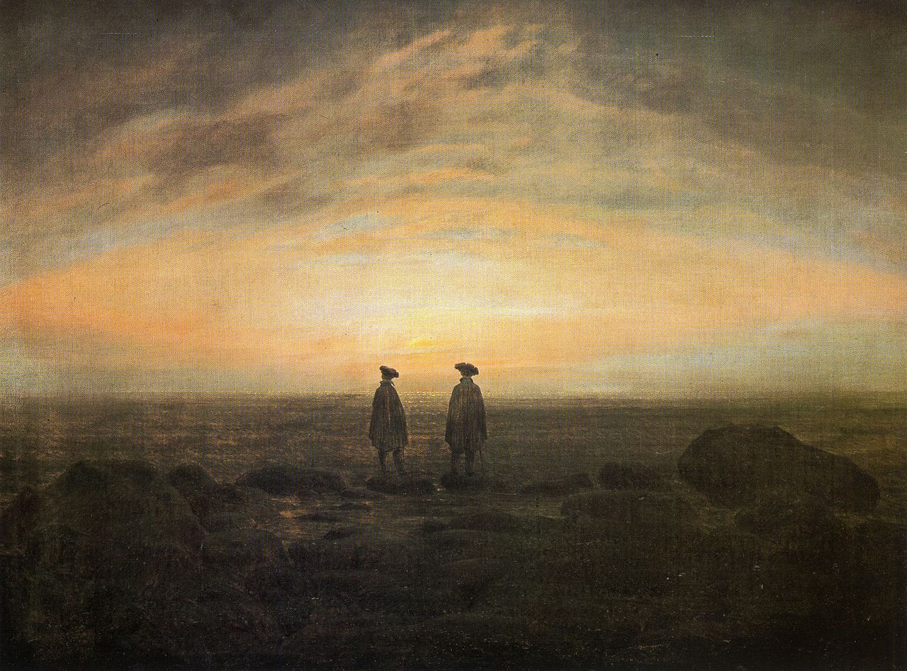 Due uomini in riva al mare (Zwei Männer am Meer) di Caspar David Friedrich