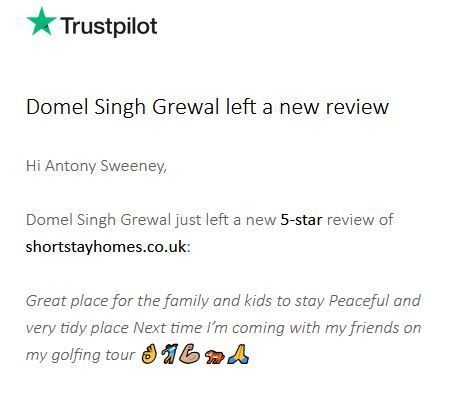 Mews Hill, Fordingbridge 5 star review stating this is a great place for the family to stay.