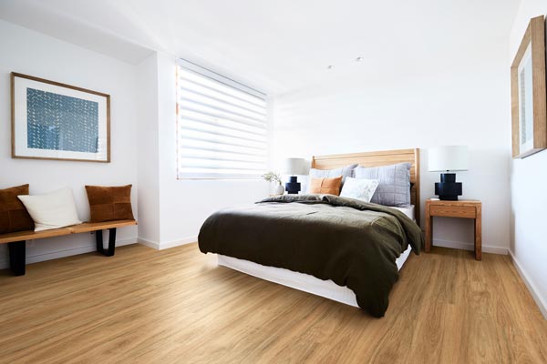 bedroom with vinyl plank flooring