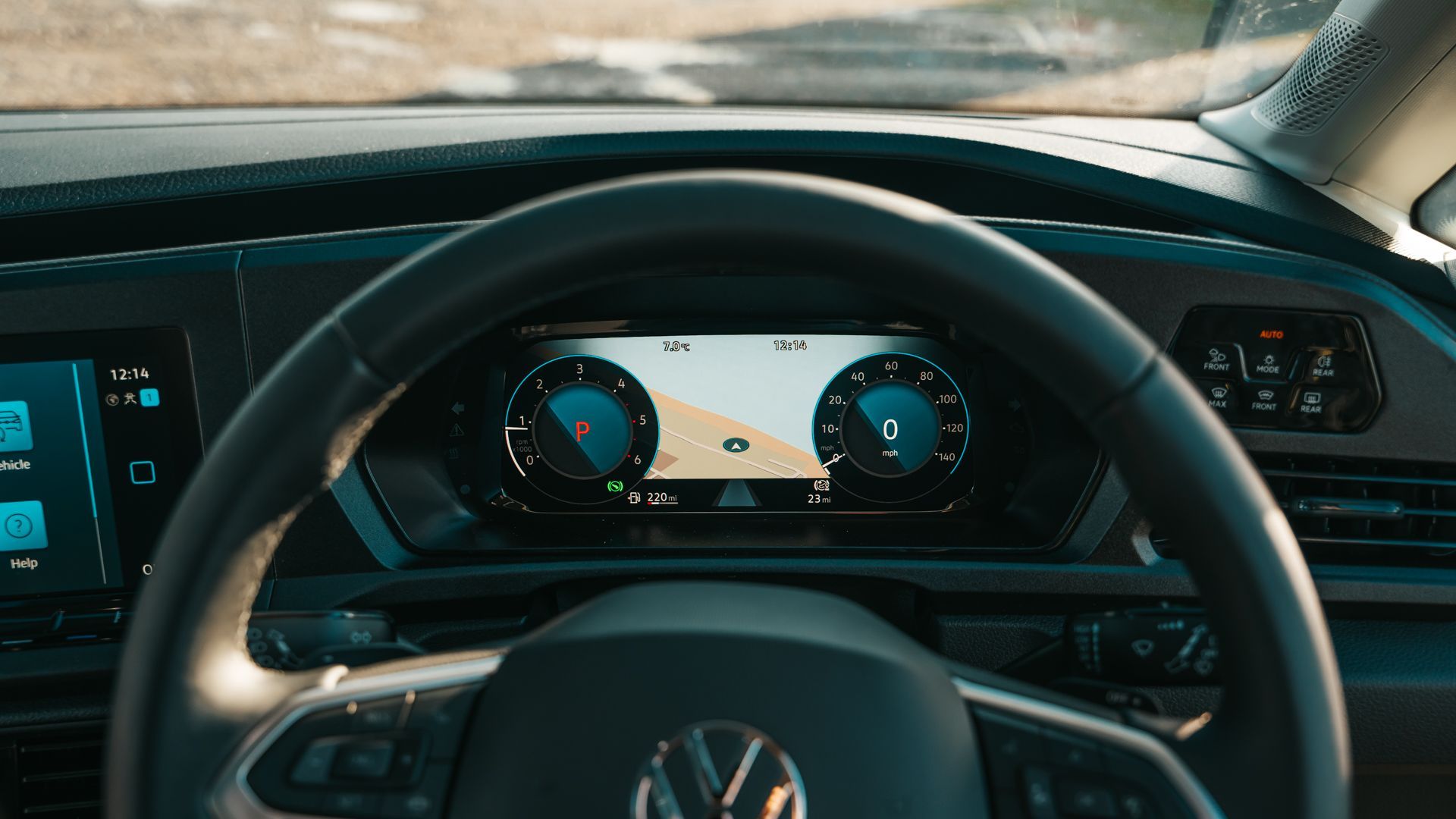 dashboard in vw caddy california hire vehicle
