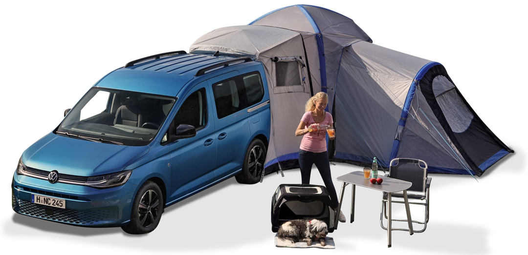 Hire the VW Caddy California from Breeze Campers | Includes Tent