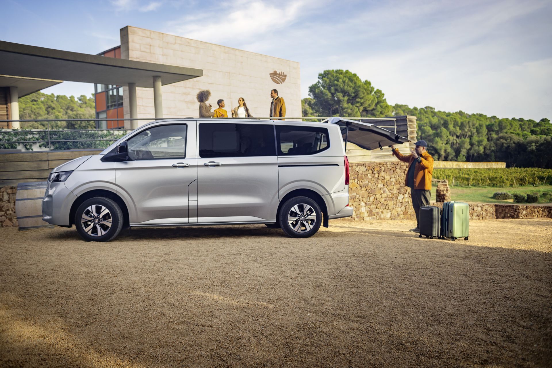 VW new transporter shuttle arriving at location and van hire in Dorset and Hampshire