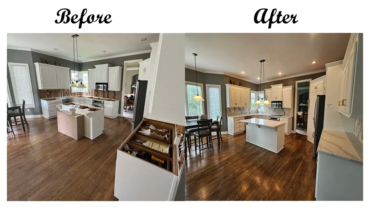 before and after kitchen renovation in Kansas City