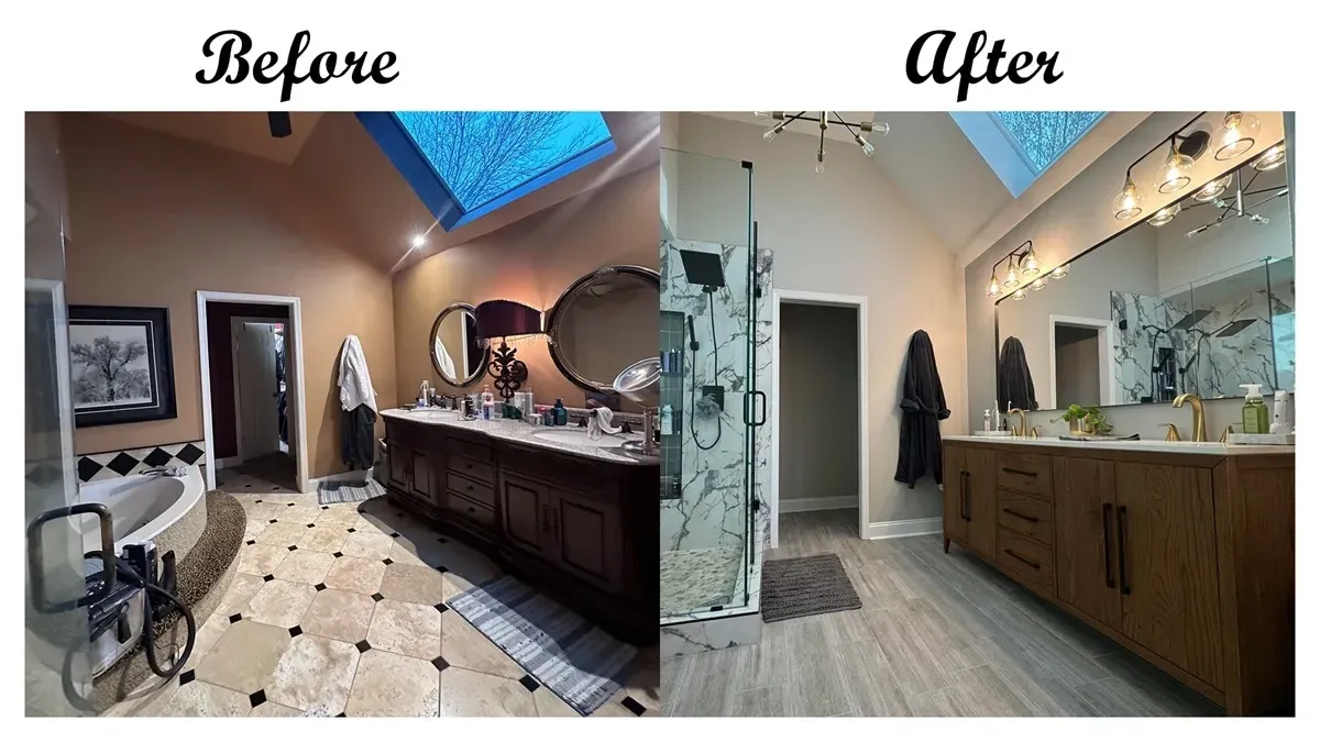 before and after bathroom remodel in Kansas City