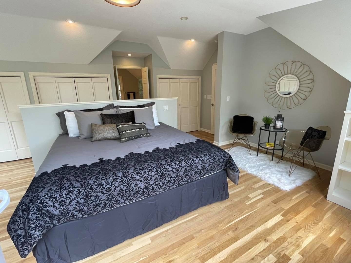 loft bedroom staging before a sale