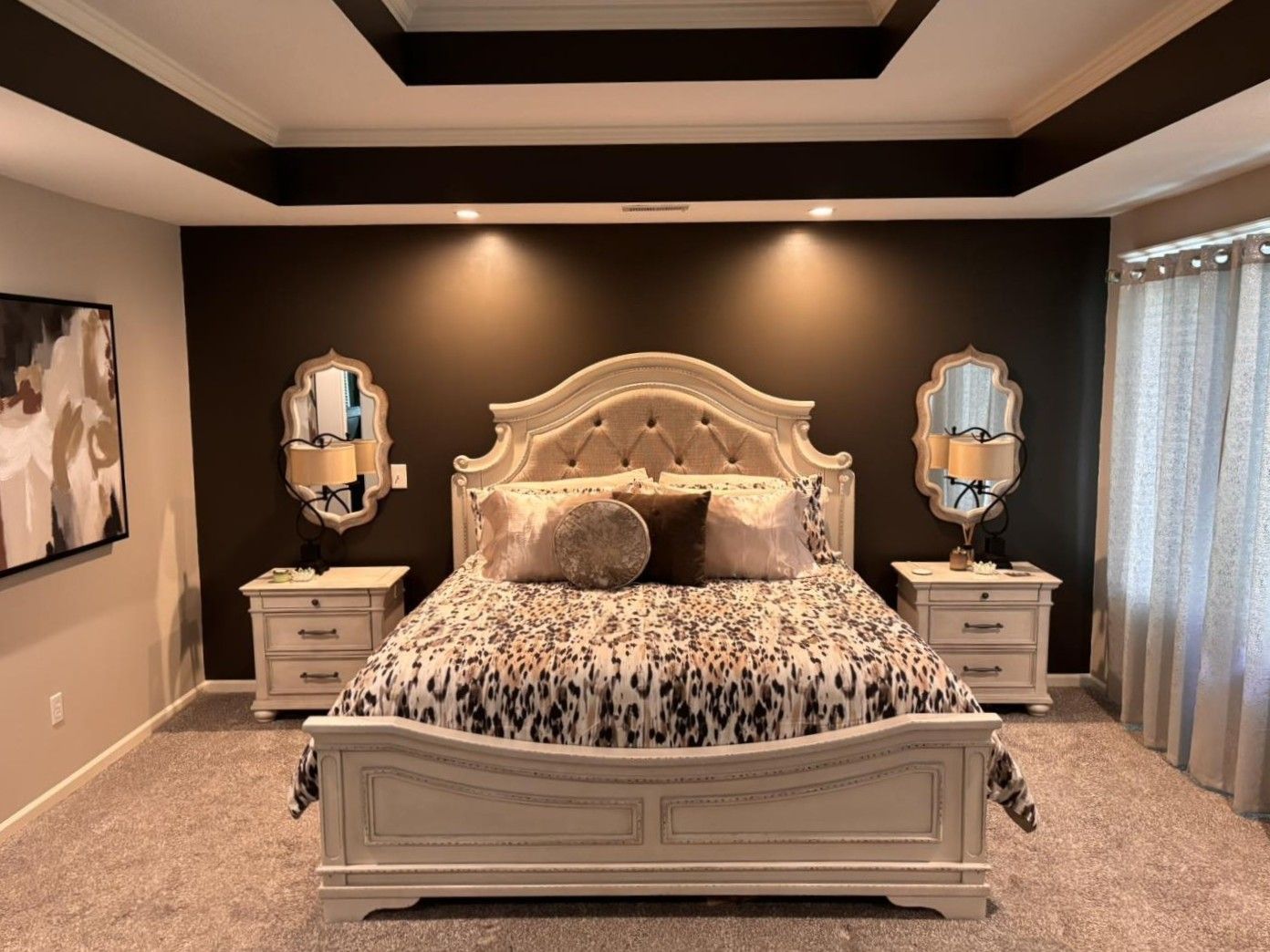 staged kitchen with stainless steel appliances