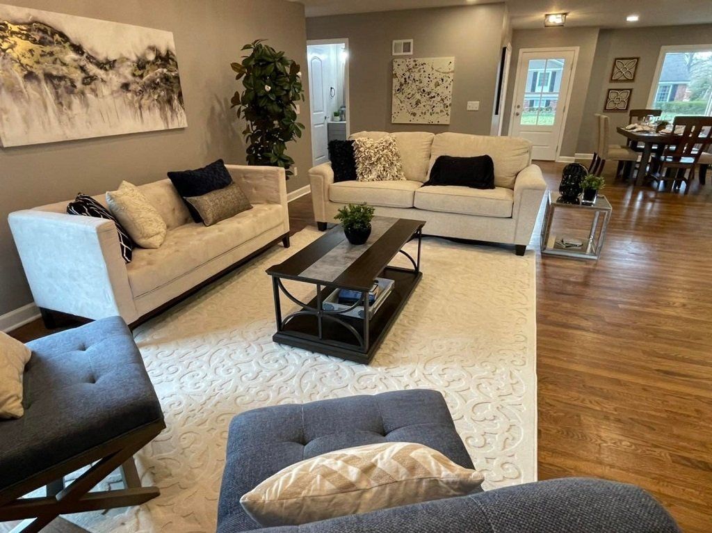 staged living room in contemprary style