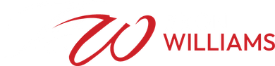 Williams logo with a stylized red