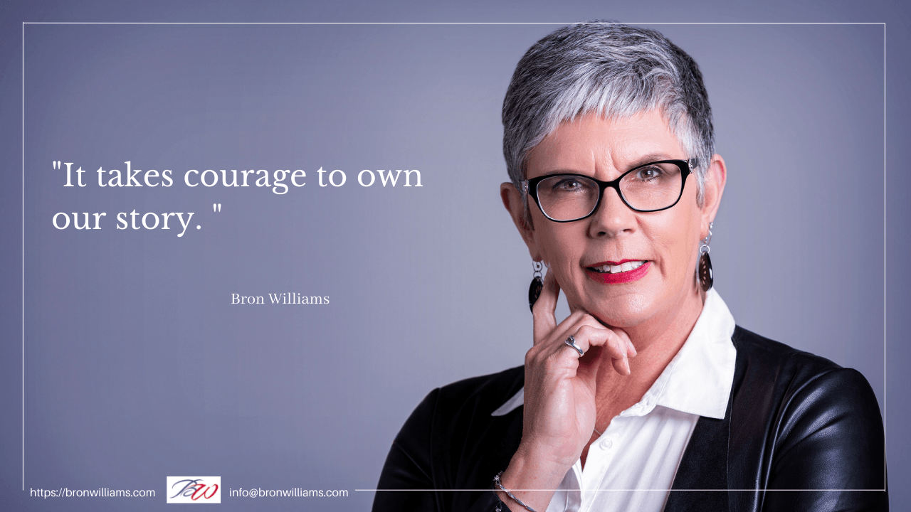 Woman with glasses, hand on chin, alongside quote 