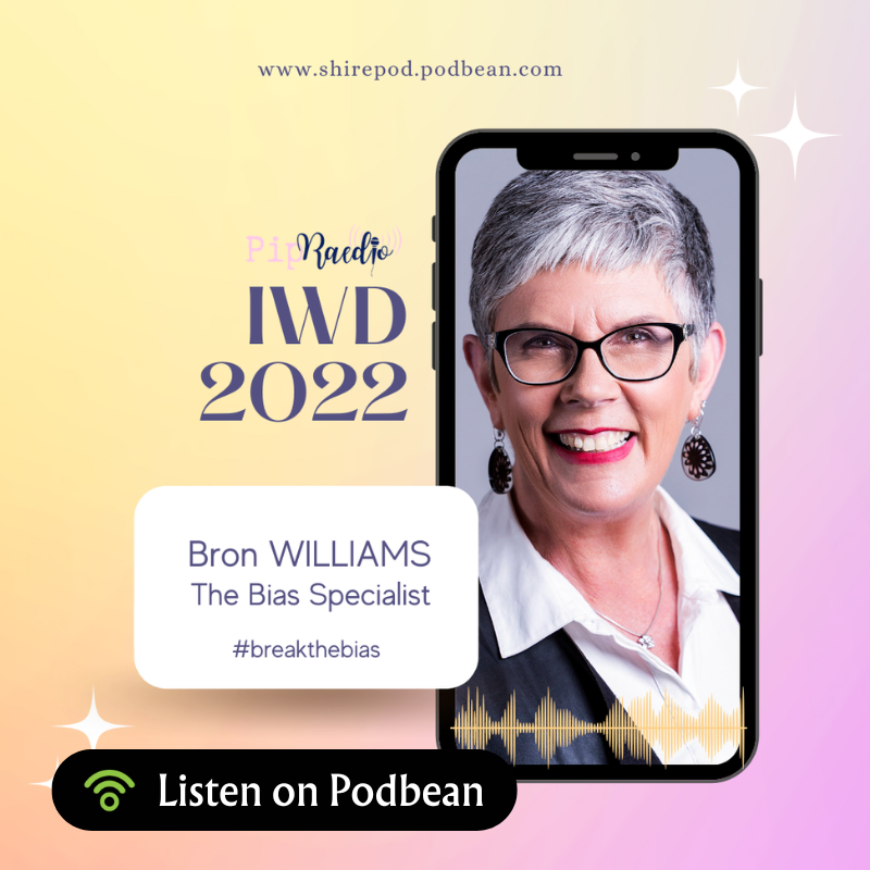 Podcast ad: Woman in a phone screen,