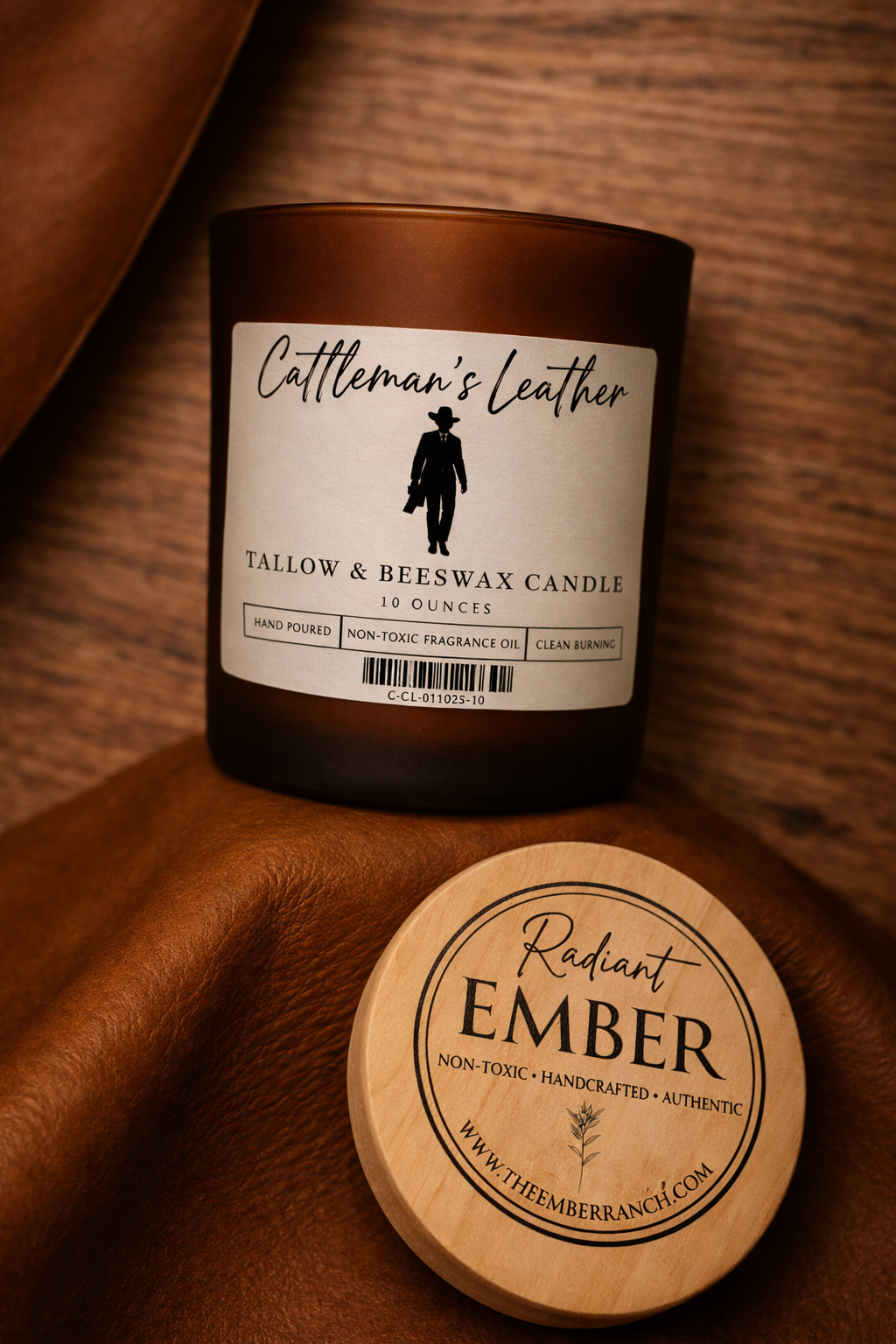Cattleman's Leather Candle