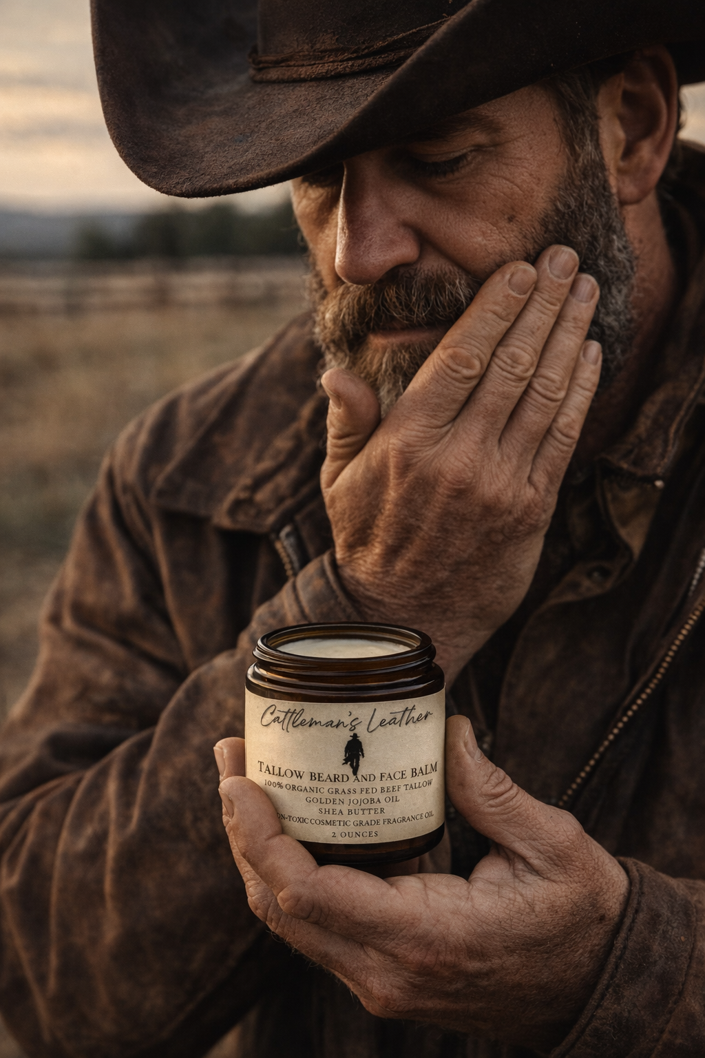 Cattleman's Leather Beard and Face Tallow Balm