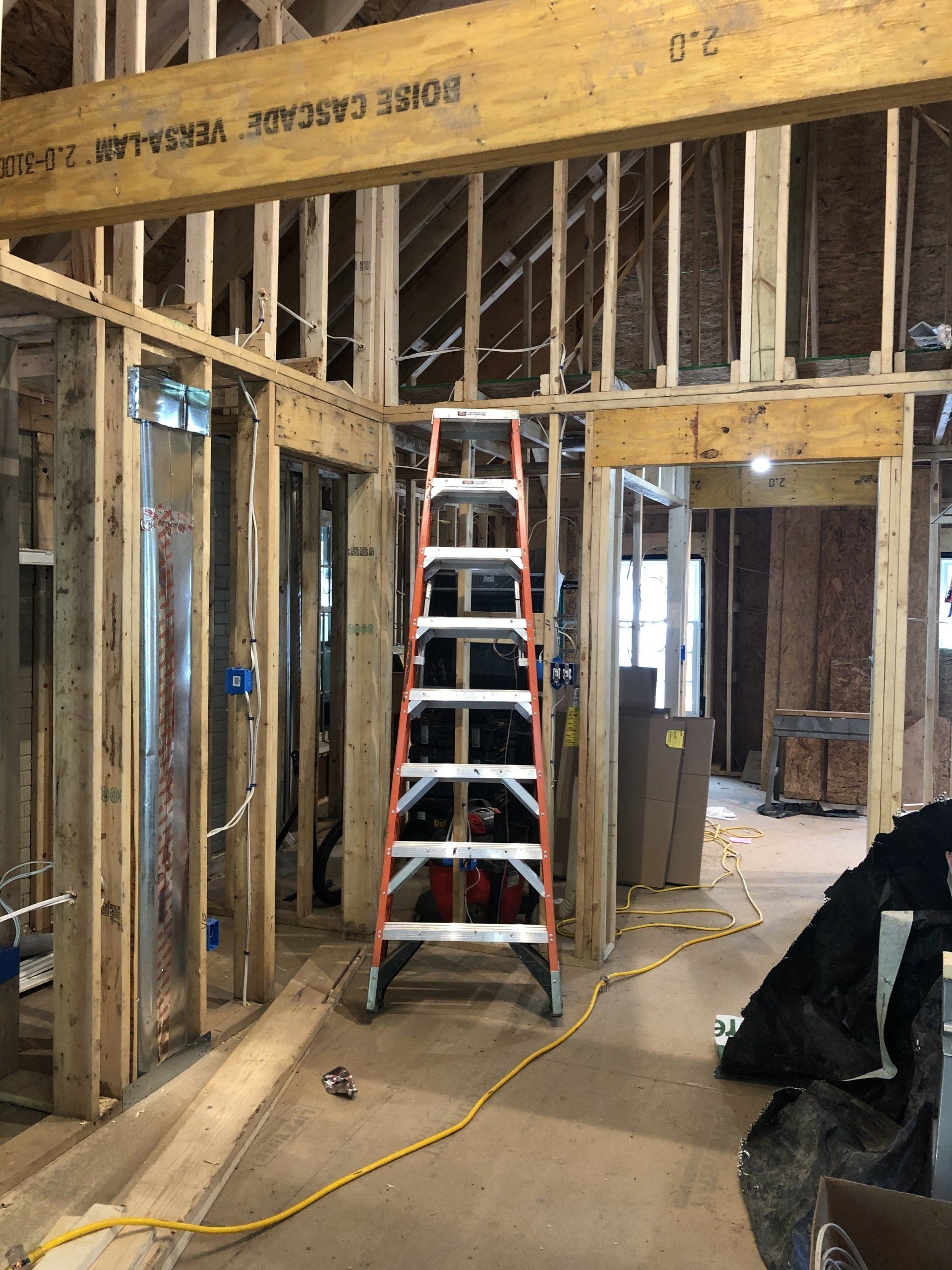 View From the Inside of a Room Being Remodeled — Pittsburgh, PA — J & J Construction 1