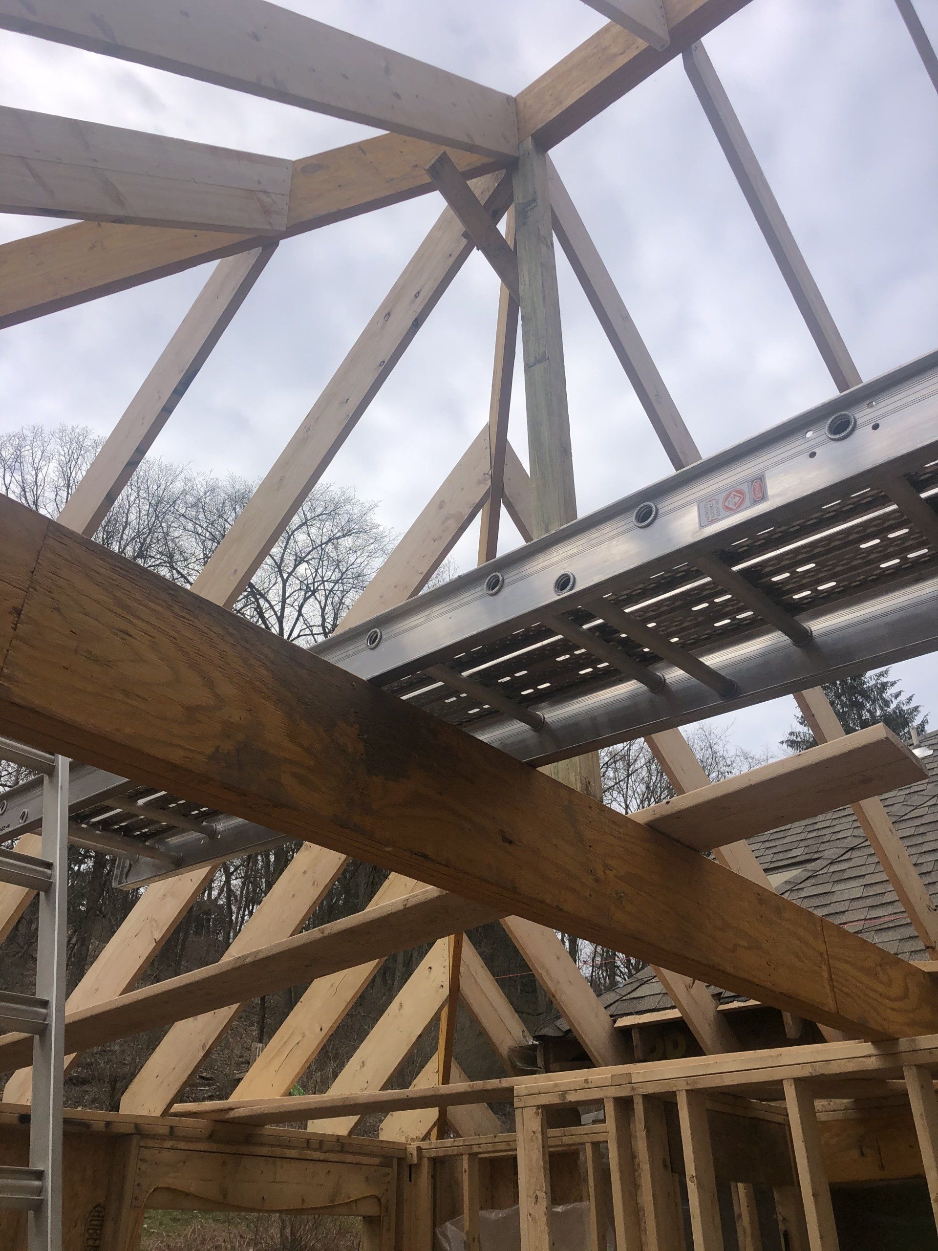 Steel Ladder on Top of the Wooden Frame — Pittsburgh, PA — J & J Construction 1