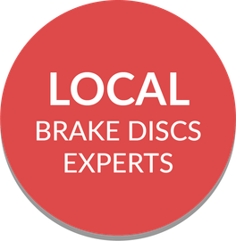 A red circle that says local brake discs experts