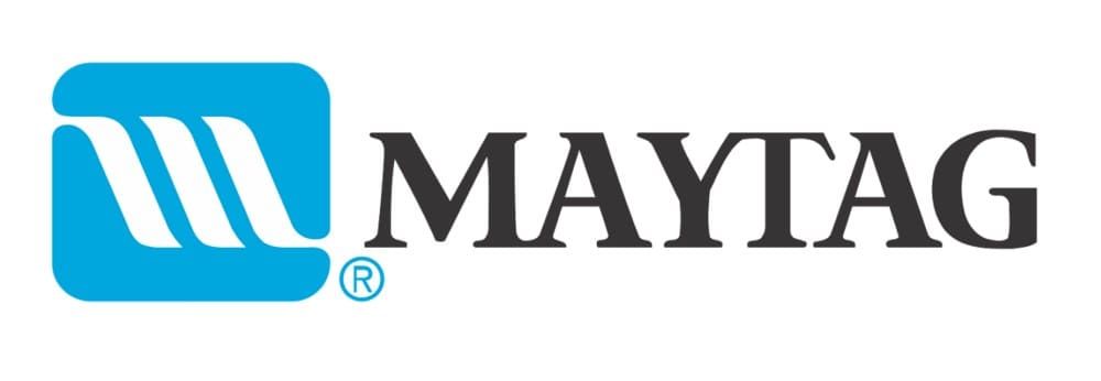 Maytag logo with blue icon and black wordmark