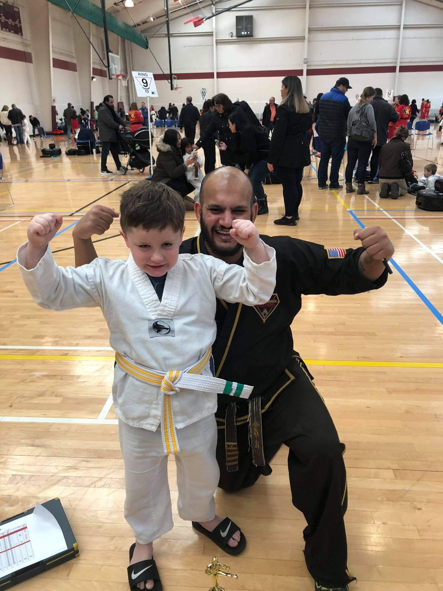 Families practice Karate together at Wisconsin National Karate Kickboxing & Krav Maga in New Berlin, WI for stress relief.