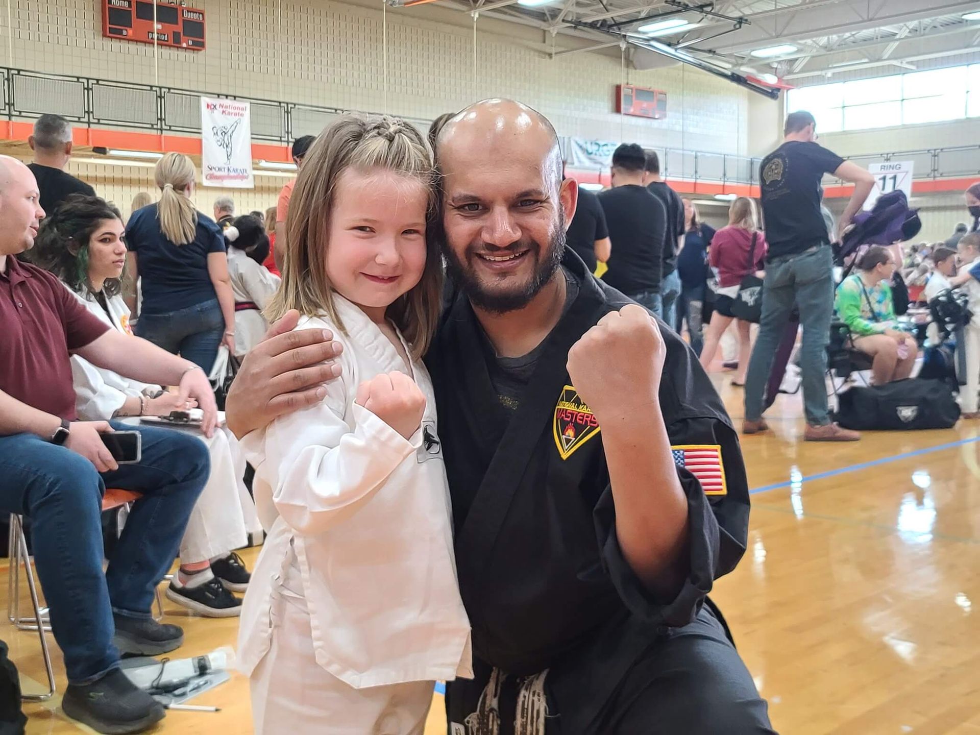 Kids practice Youth Karate drills at Wisconsin National Karate Kickboxing & Krav Maga in New Berlin, WI, building calm focus.