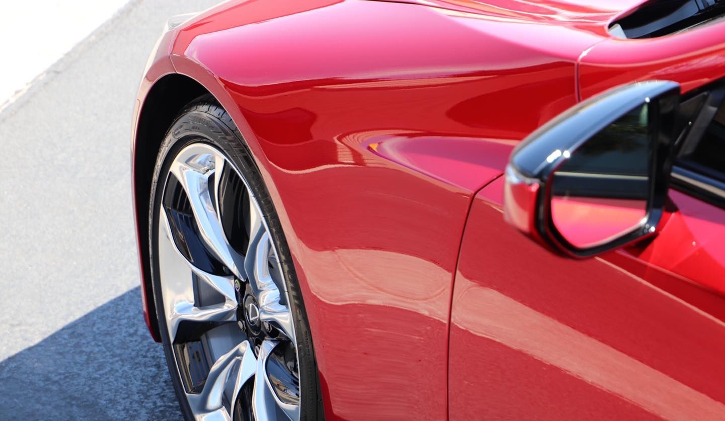 red car with ceramic coating