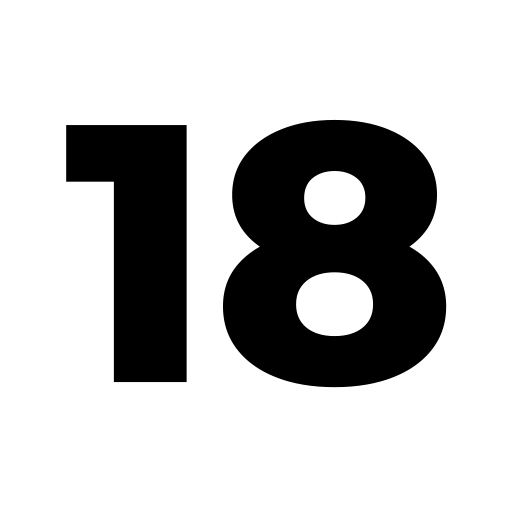 the number 16 is shown in black on a white background .