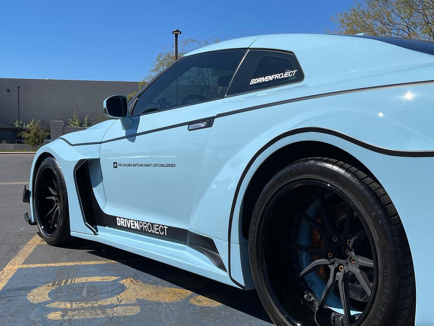 window tinted car  parked outside