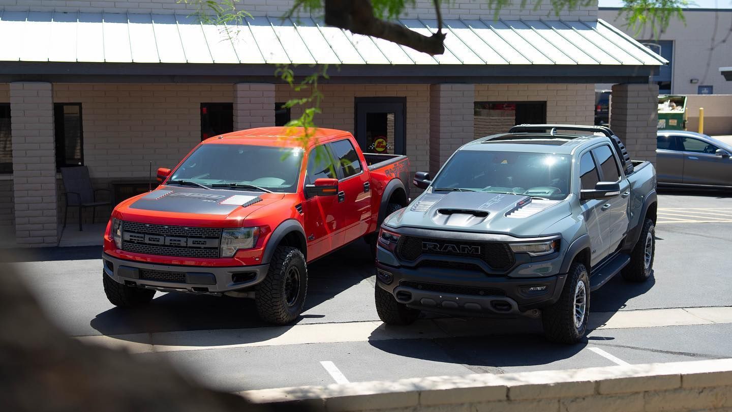 vehicles with window tint parked outside