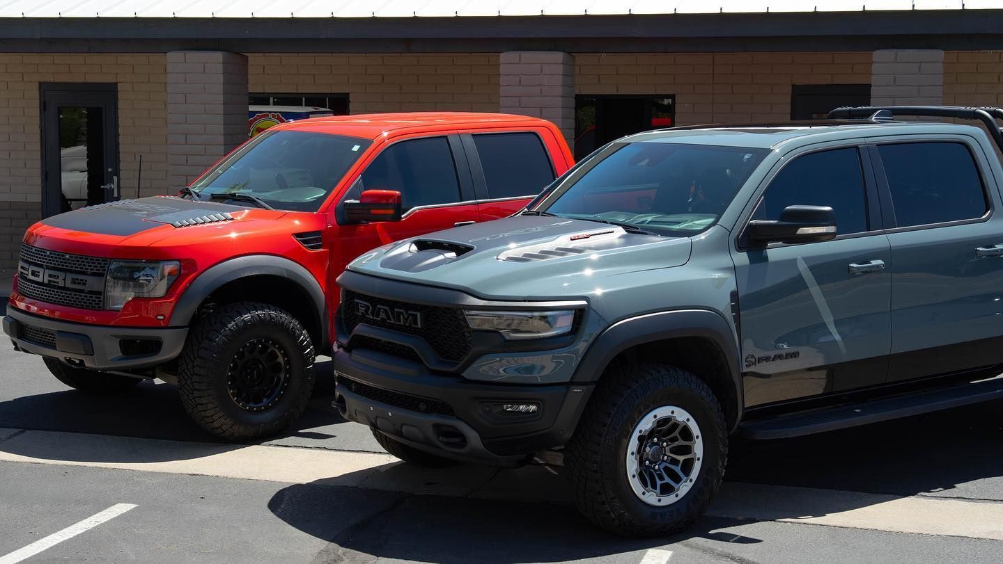 vehicles with window tinting parked under the sun