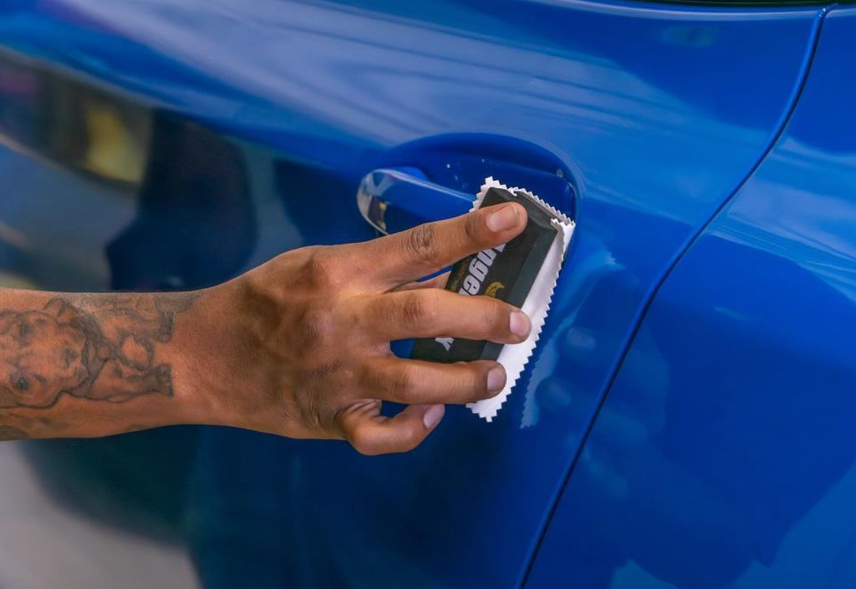 ceramic coating on blue car