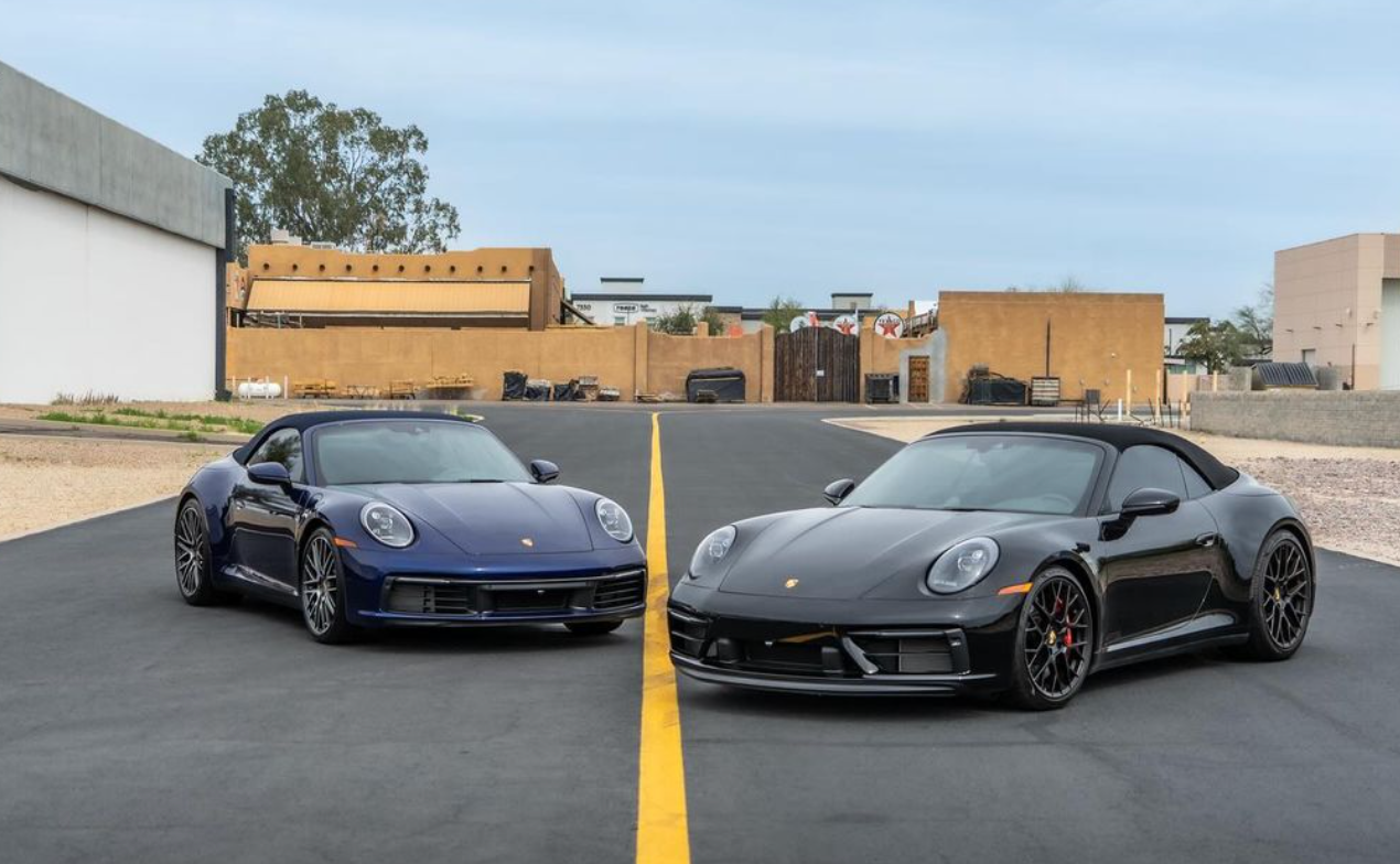 vehicles with ceramic coating parked outside