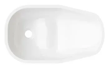 A white sink with a hole in the middle on a white background.