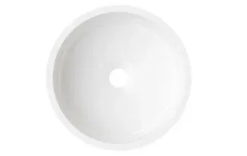 A white sink with a hole in the middle on a white background.