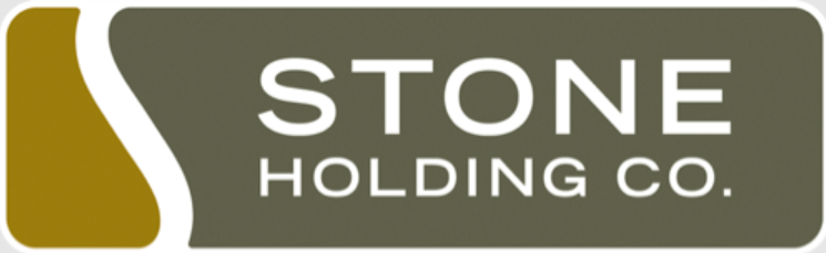 A logo for stone holding co. is shown on a white background