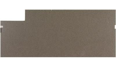 A piece of cardboard with a hole in the middle on a white background.