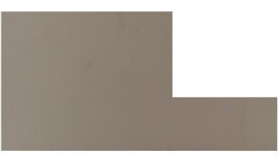 A piece of paper with a corner cut out of it on a white background.