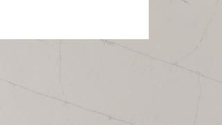 A close up of a white marble counter top with a white border.