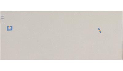 A white piece of paper with a blue square on it.