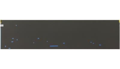 A black board with blue dots on it on a white background.