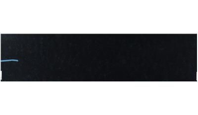 A long black piece of paper with a blue line on it.