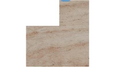 A piece of marble with a blue sticker on it.