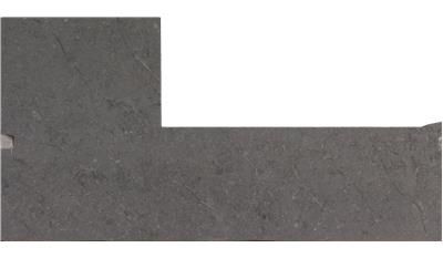 A close up of a gray tile with a white border on a white background.