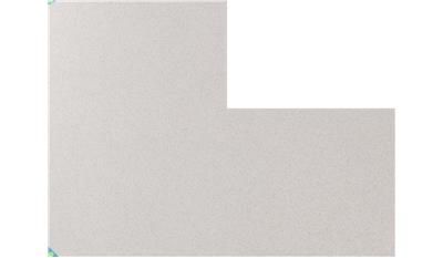 A piece of white paper with a green corner on a white background.